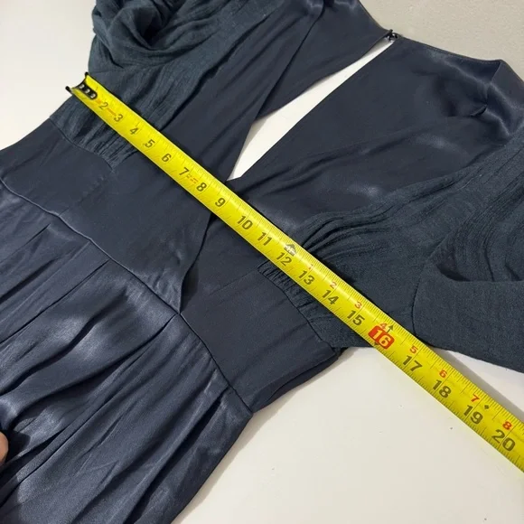 Free People not your baby satin navy Blue feminine bohemian Jumpsuit - Picture 6 of 8